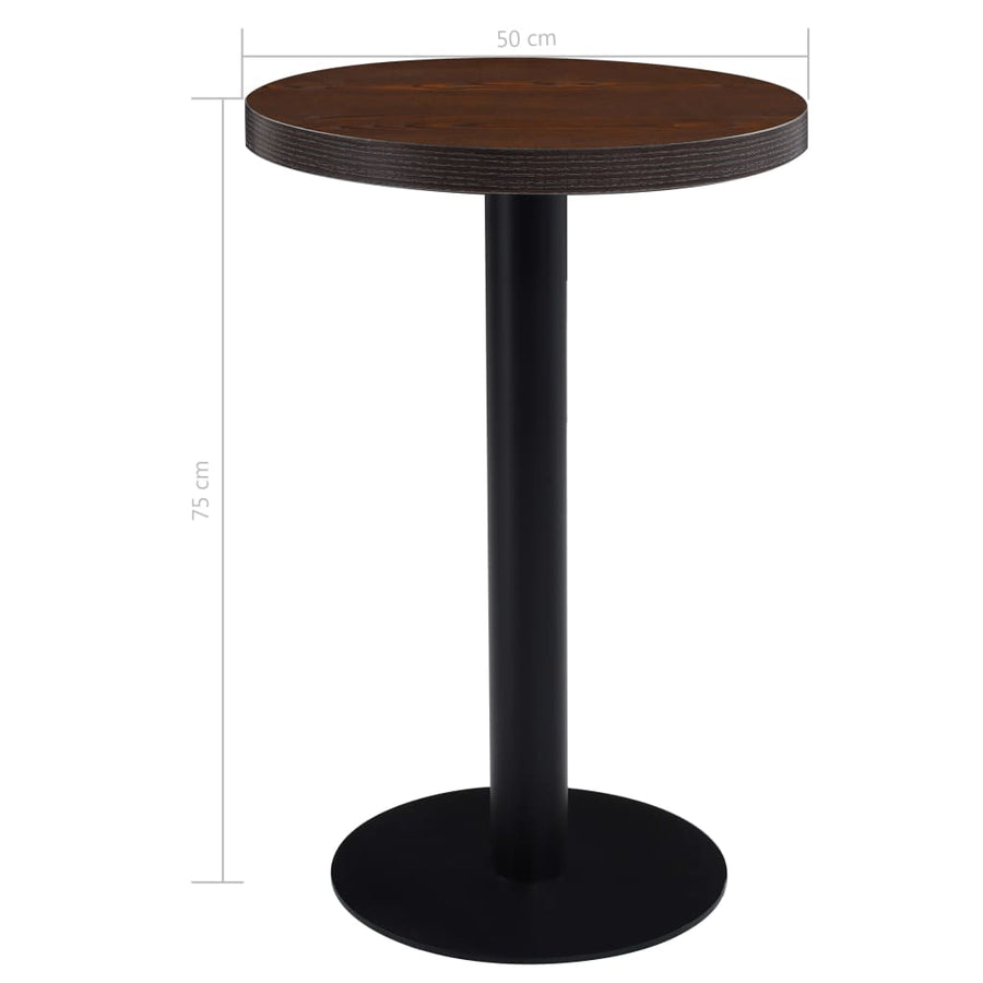 Bistrotafel 50 Cm Mdf 50 x 75 cm Donkerbruin en zwart