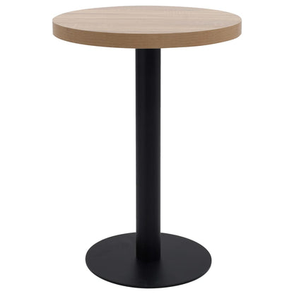 Bistrotafel 60 Cm Mdf 60 x 75 cm Lichtbruin en zwart