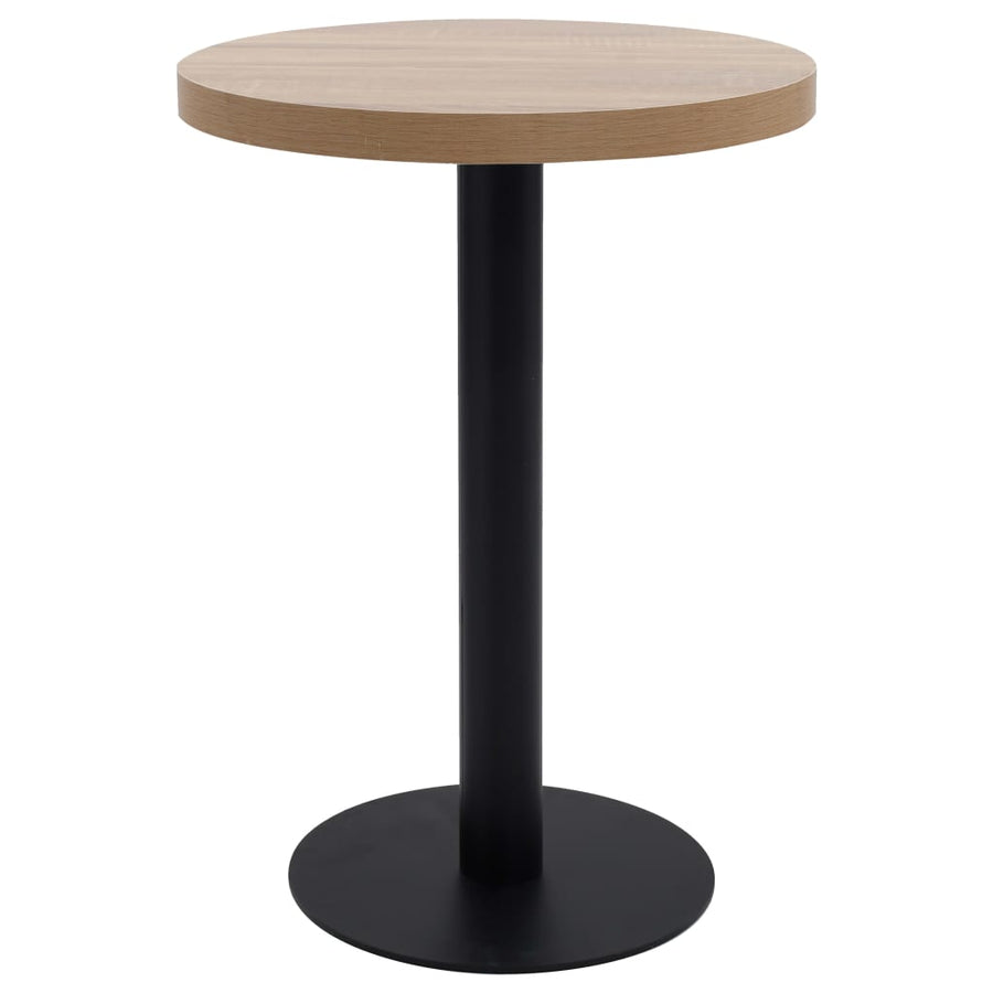 Bistrotafel 60 Cm Mdf 60 x 75 cm Lichtbruin en zwart