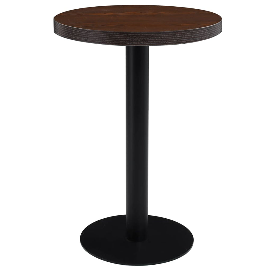 Bistrotafel 60 Cm Mdf 60 x 75 cm Donkerbruin en zwart