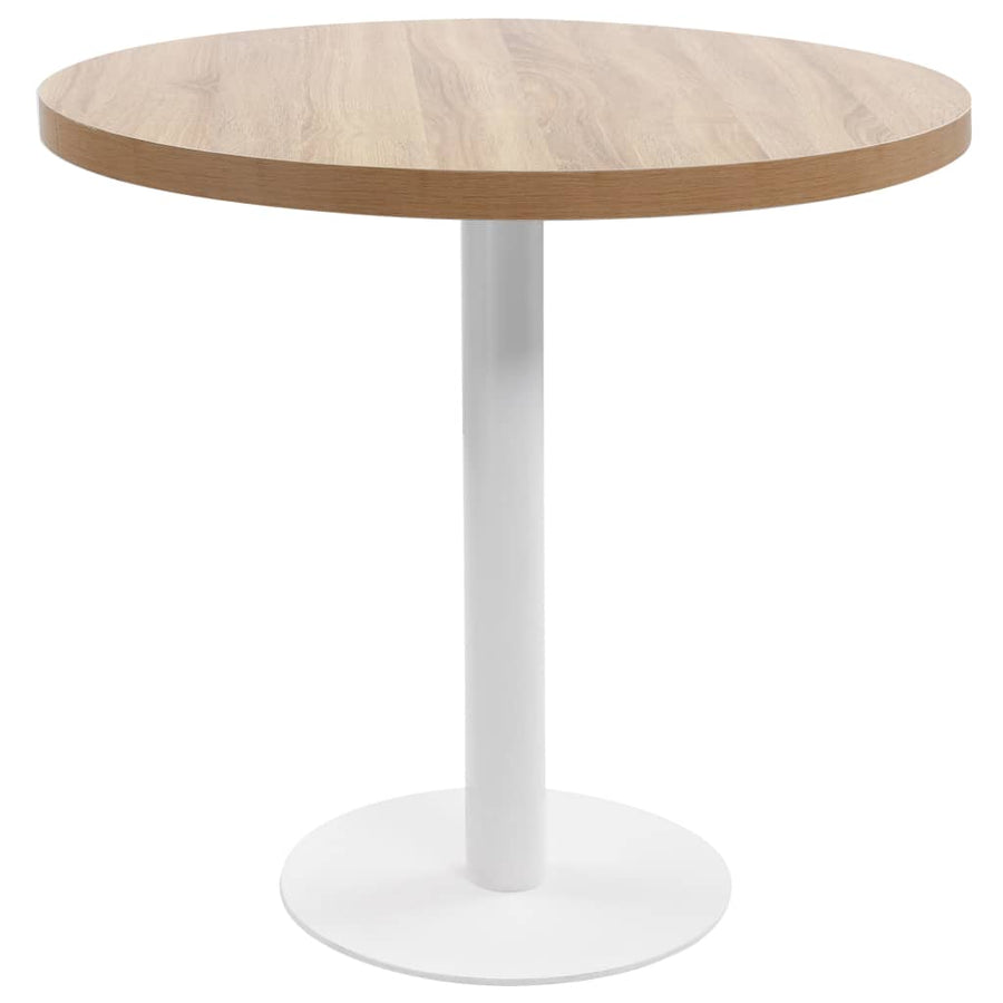 Bistrotafel 80 Cm Mdf 80 x 75 cm Lichtbruin en wit