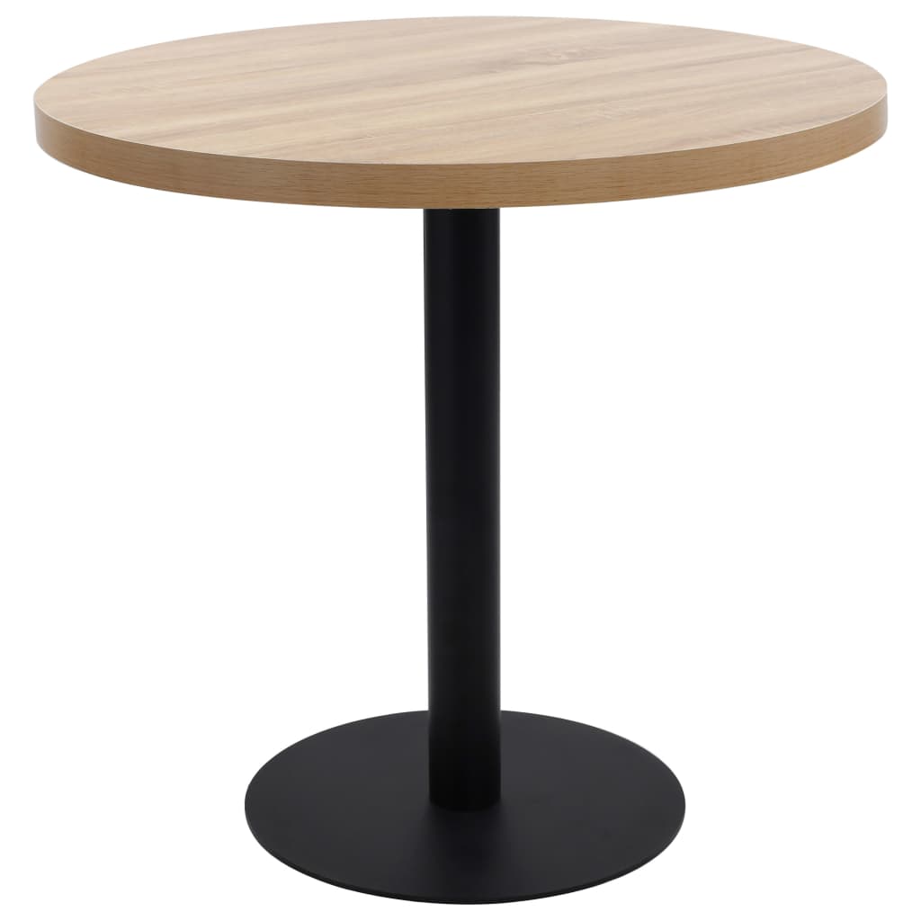 Bistrotafel 80 Cm Mdf 80 x 75 cm Lichtbruin en zwart