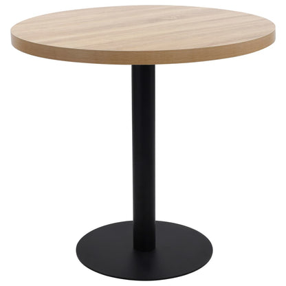 Bistrotafel 80 Cm Mdf 80 x 75 cm Lichtbruin en zwart