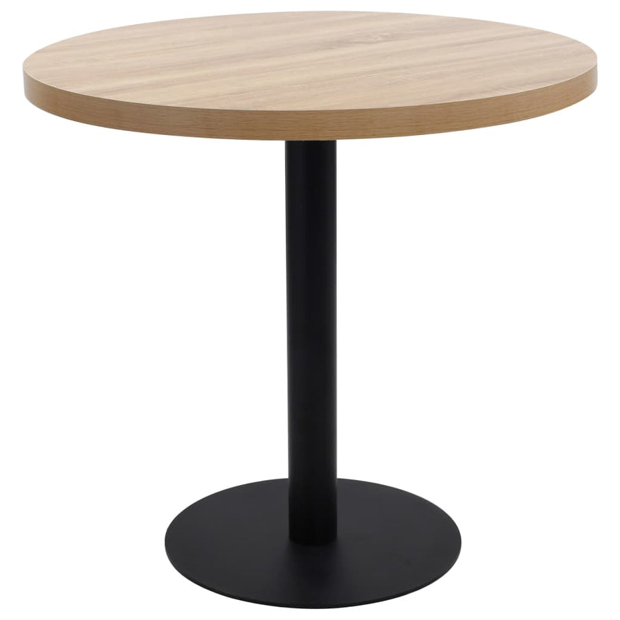 Bistrotafel 80 Cm Mdf 80 x 75 cm Lichtbruin en zwart