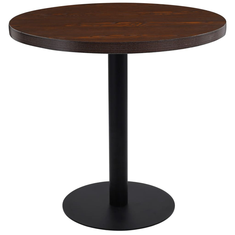 Bistrotafel 80 Cm Mdf 80 x 75 cm Donkerbruin en zwart