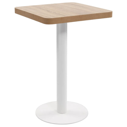 Bistrotafel 50X50 Cm Mdf 50 x 50 x 75 cm Lichtbruin en wit