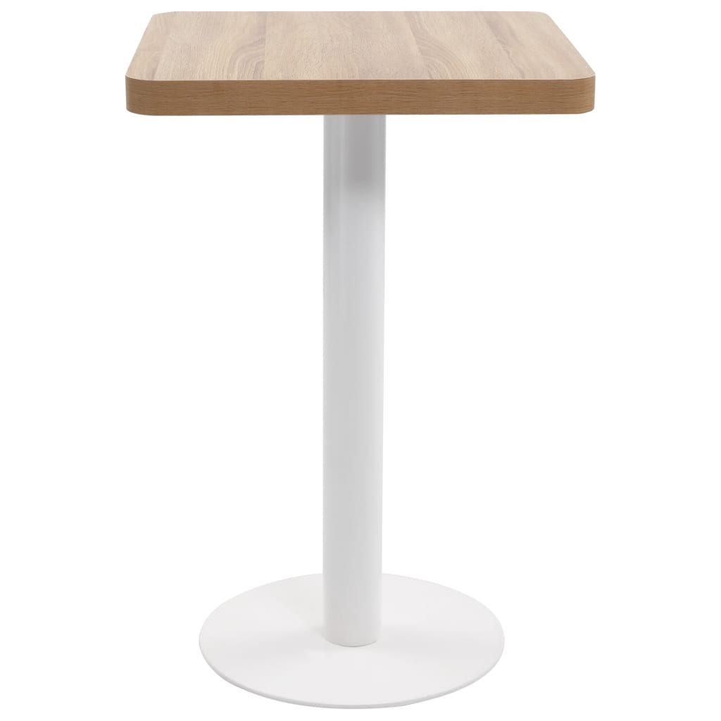Bistrotafel 50X50 Cm Mdf 50 x 50 x 75 cm Lichtbruin en wit
