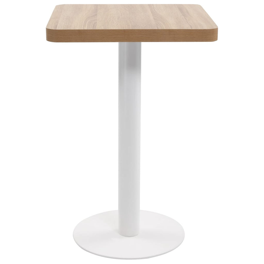 Bistrotafel 50X50 Cm Mdf 50 x 50 x 75 cm Lichtbruin en wit