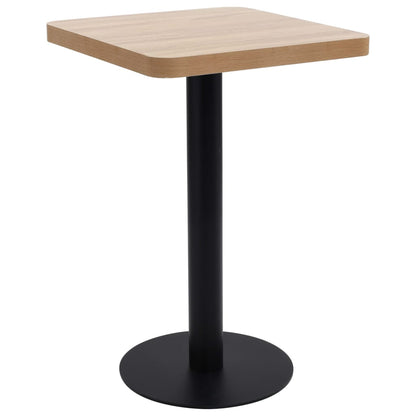 Bistrotafel 50X50 Cm Mdf 50 x 50 x 75 cm Lichtbruin en zwart