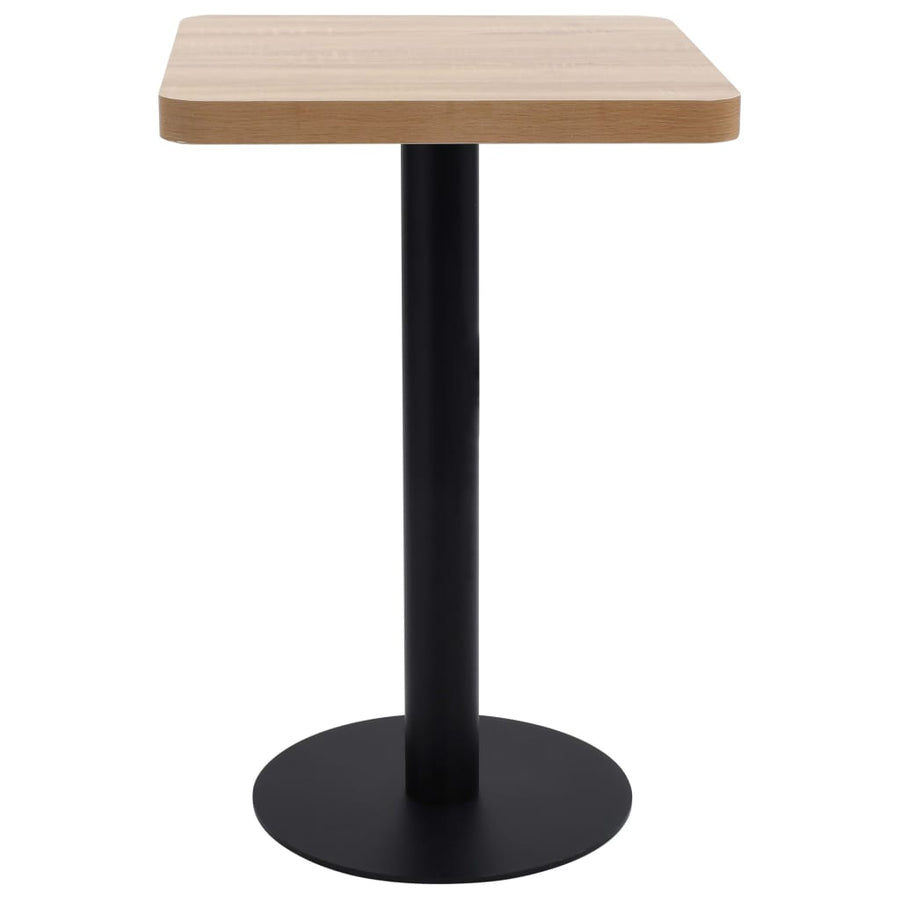 Bistrotafel 50X50 Cm Mdf 50 x 50 x 75 cm Lichtbruin en zwart
