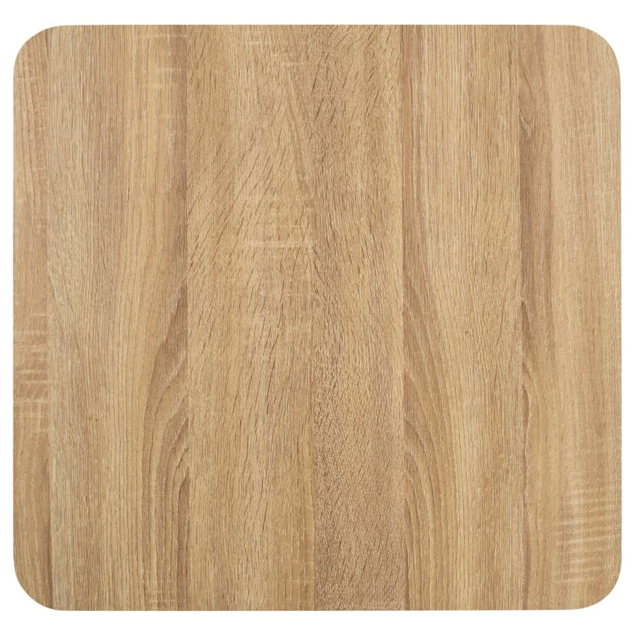Bistrotafel 50X50 Cm Mdf 50 x 50 x 75 cm Lichtbruin en zwart