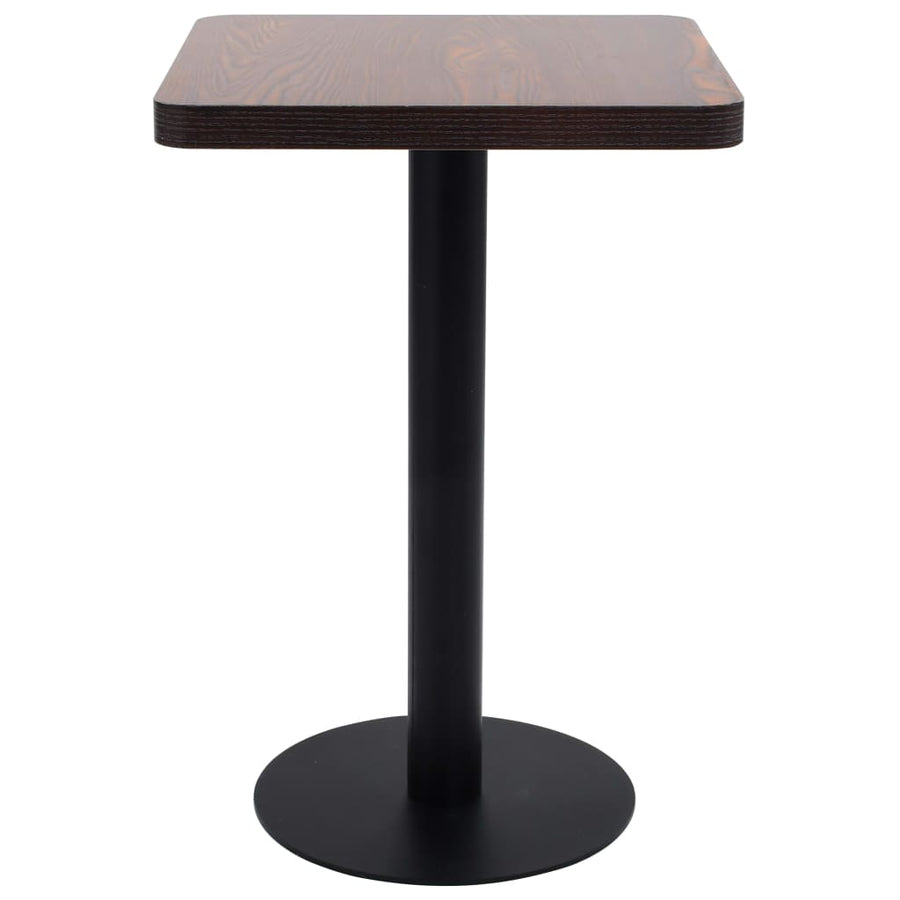 Bistrotafel 50X50 Cm Mdf 50 x 50 x 75 cm Donkerbruin en zwart