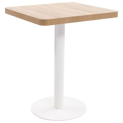 Bistrotafel 60X60 Cm Mdf 60 x 60 x 75 cm Lichtbruin en wit