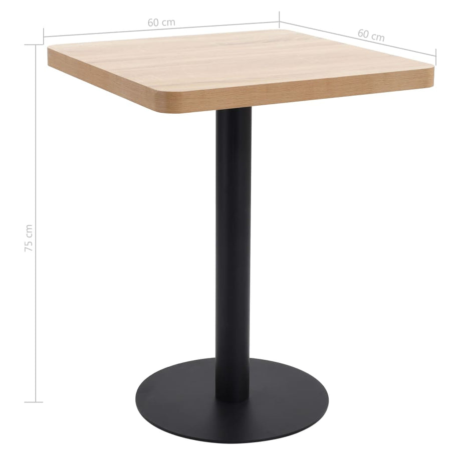 Bistrotafel 60X60 Cm Mdf Lichtbruin