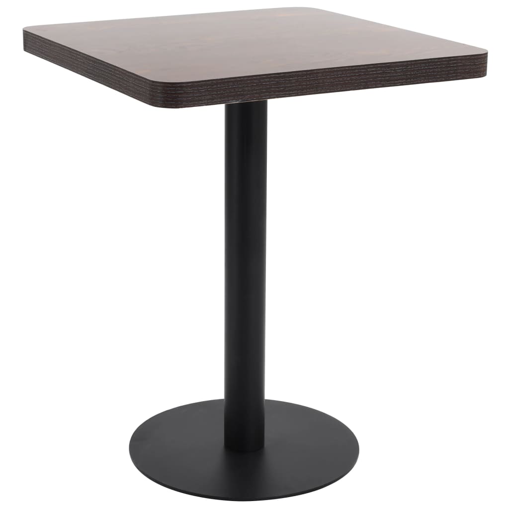 Bistrotafel 60X60 Cm Mdf 60 x 60 x 75 cm Donkerbruin en zwart