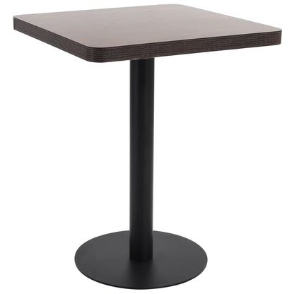 Bistrotafel 60X60 Cm Mdf 60 x 60 x 75 cm Donkerbruin en zwart