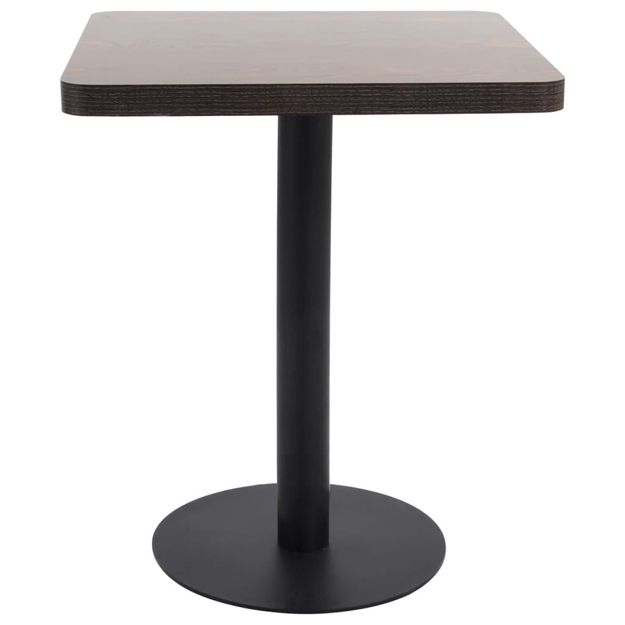 Bistrotafel 60X60 Cm Mdf 60 x 60 x 75 cm Donkerbruin en zwart