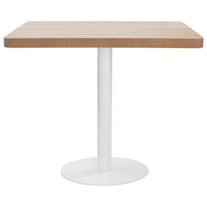 Bistrotafel 80X80 Cm Mdf 80 x 80 x 75 cm Lichtbruin en wit