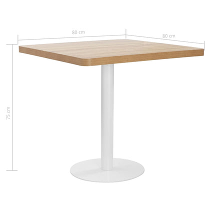 Bistrotafel 80X80 Cm Mdf 80 x 80 x 75 cm Lichtbruin en wit