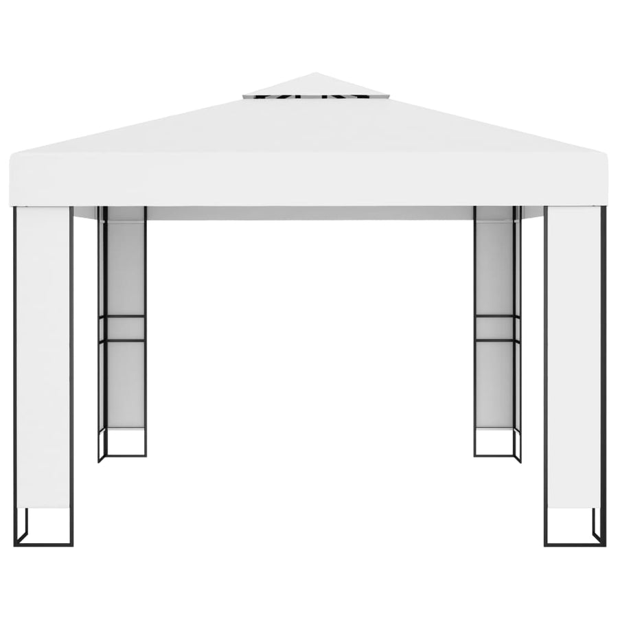 Prieel Met Dubbel Dak 3 x 3 m Wit