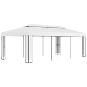 Pergola with Double Roof 3x6 m White