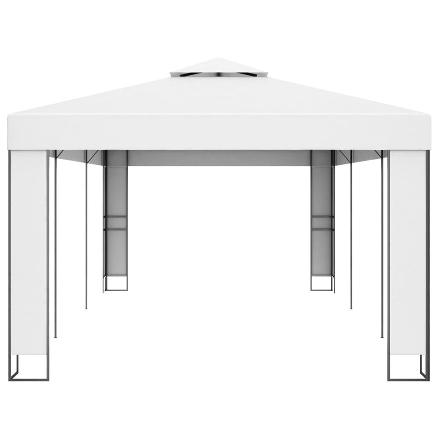 Prieel Met Dubbel Dak 3 x 6 m Wit
