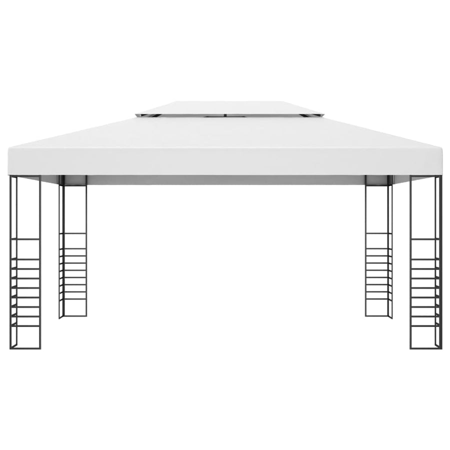 Tuinprieel 4X3X2,7 M Gepoedercoat Staal 3 x 4 m Wit