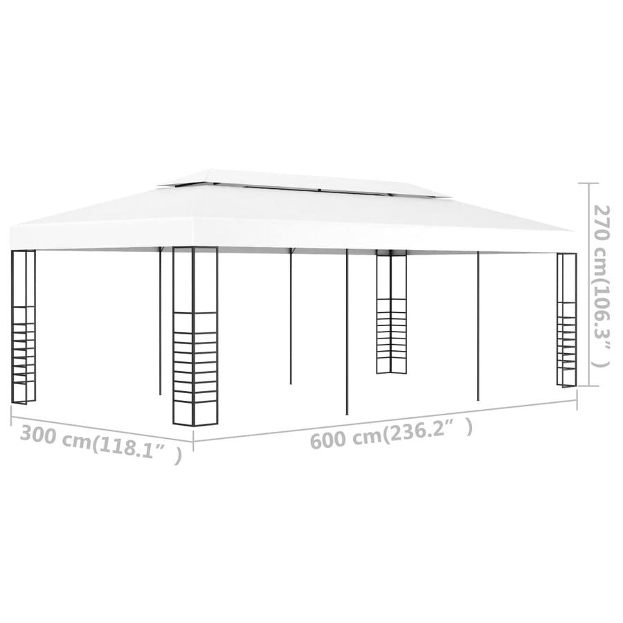 Prieel 6X3 M 3 x 6 m Wit