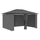 Garden gazebo with curtains 4x3 m anthracite