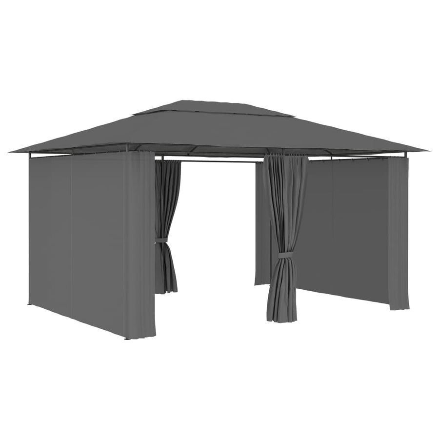 Tuinpaviljoen Met Gordijnen 4X3 M Antraciet