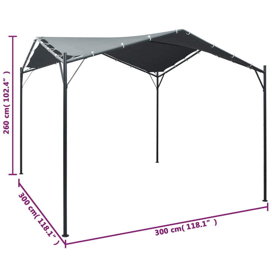 Prieel 3x3 m staal antraciet