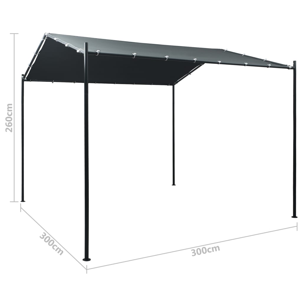 Prieel 3x3 m staal antraciet