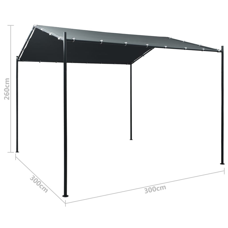 Prieel 3x3 m staal antraciet