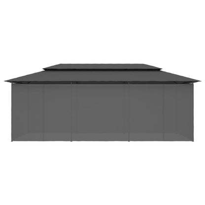 Prieel Met Gordijnen 600X298X270 Cm Antraciet