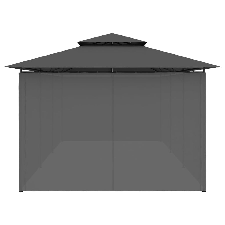 Prieel Met Gordijnen 600X298X270 Cm Antraciet