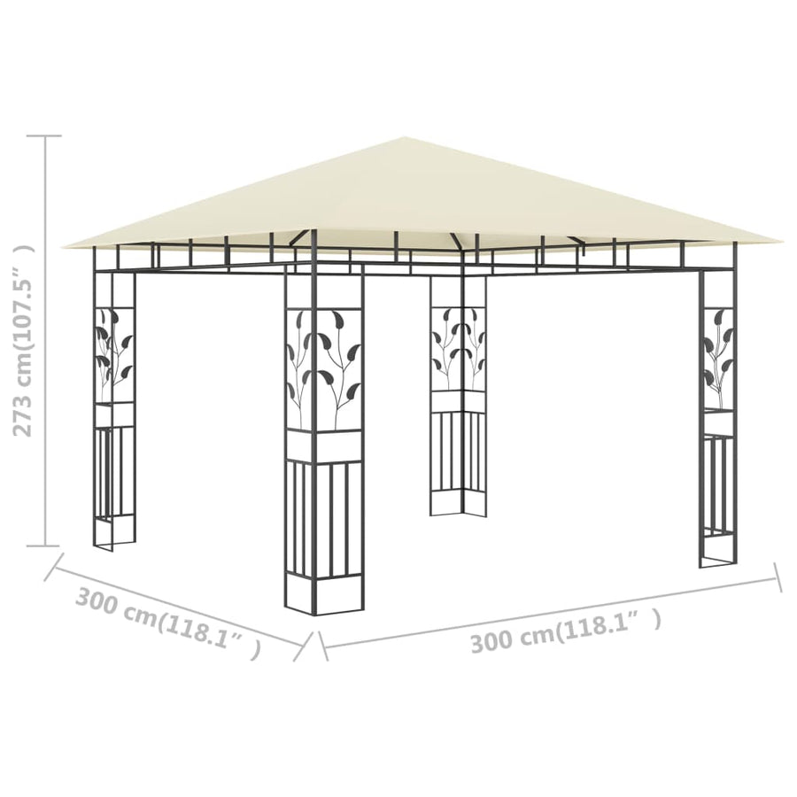 Prieel Met Klamboe 180 G/M² 3X3X2,73 M 3 x 3 x 2.73 m Crème