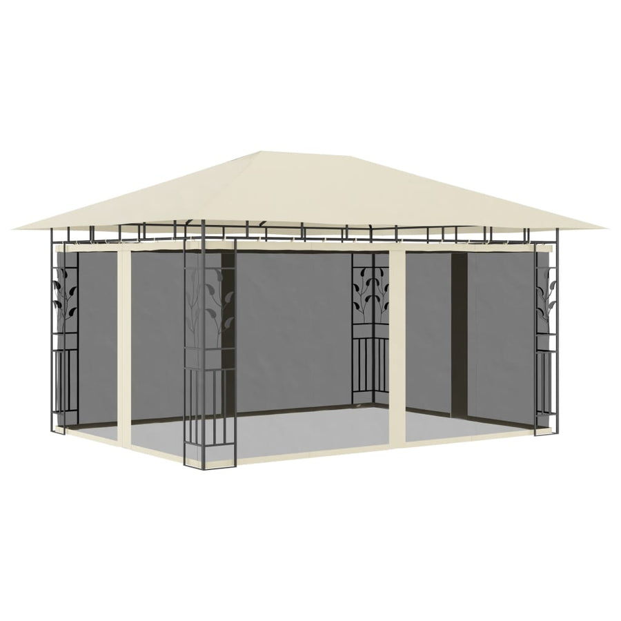 Prieel Met Klamboe 180 G/M² 4X3X2,73 M 4 x 3 x 2.73 m Crème