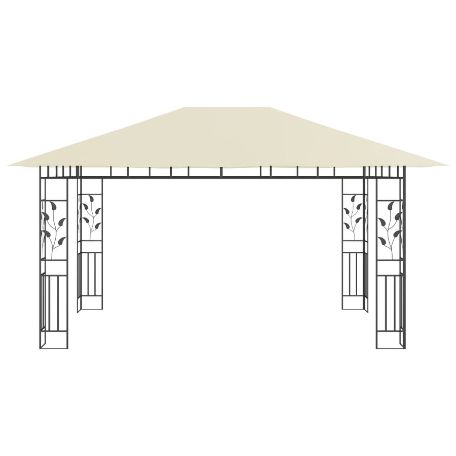 Prieel Met Klamboe 180 G/M² 4X3X2,73 M 4 x 3 x 2.73 m Crème