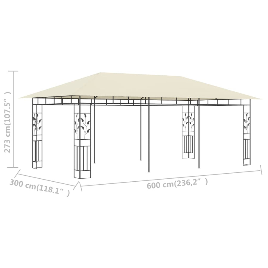 Prieel Met Klamboe 6 x 3 x 2,73 m Crème