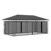 Prieel 6x3x2,73 m antraciet met klamboe