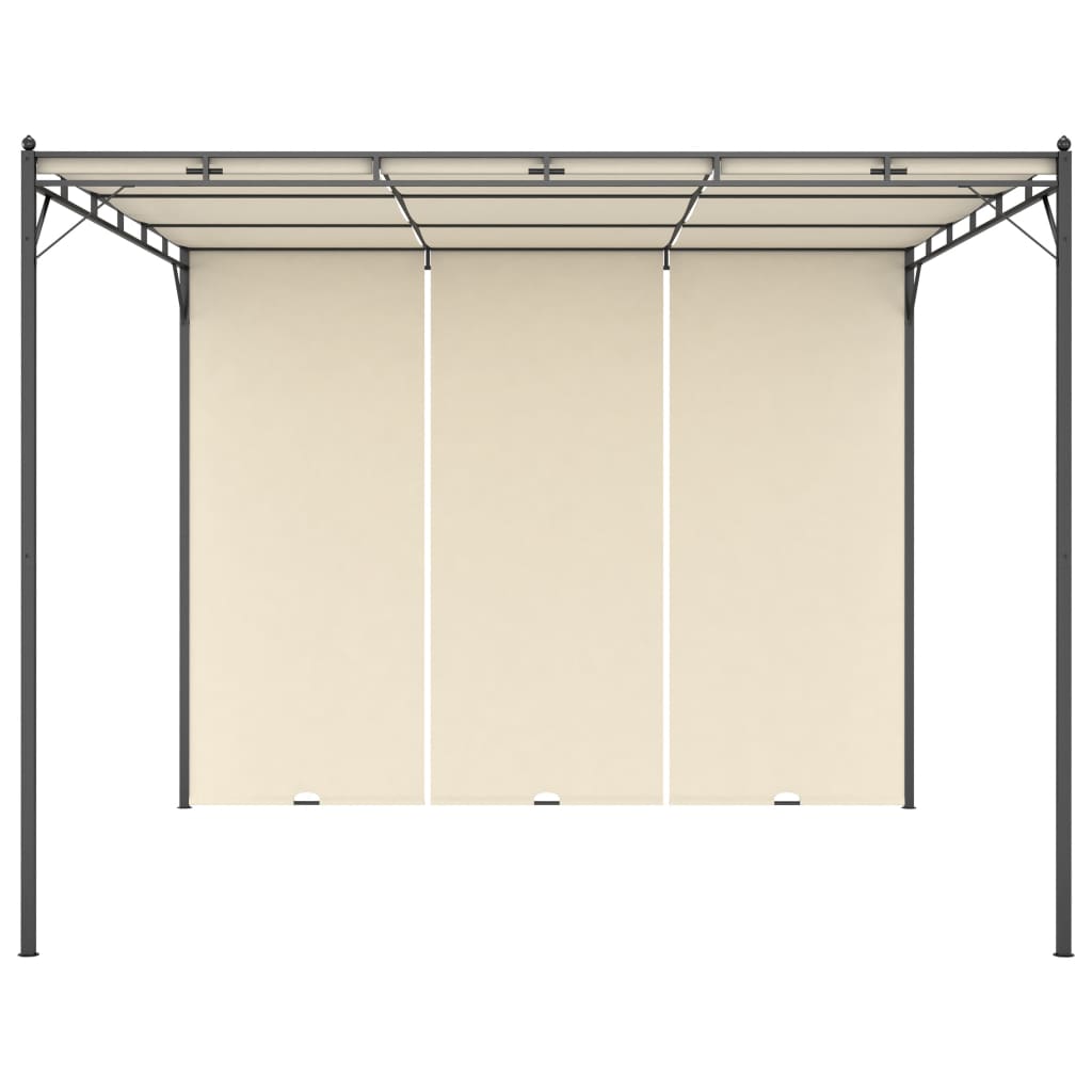 Tuinprieel Met Zijgordijn 3X3X2,25 M 3 x 3 x 2.25 m Crème