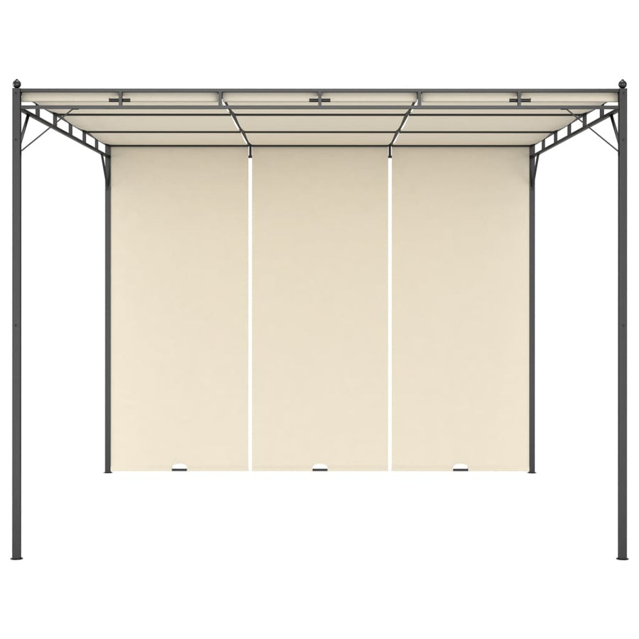 Tuinprieel Met Zijgordijn 3X3X2,25 M 3 x 3 x 2.25 m Crème