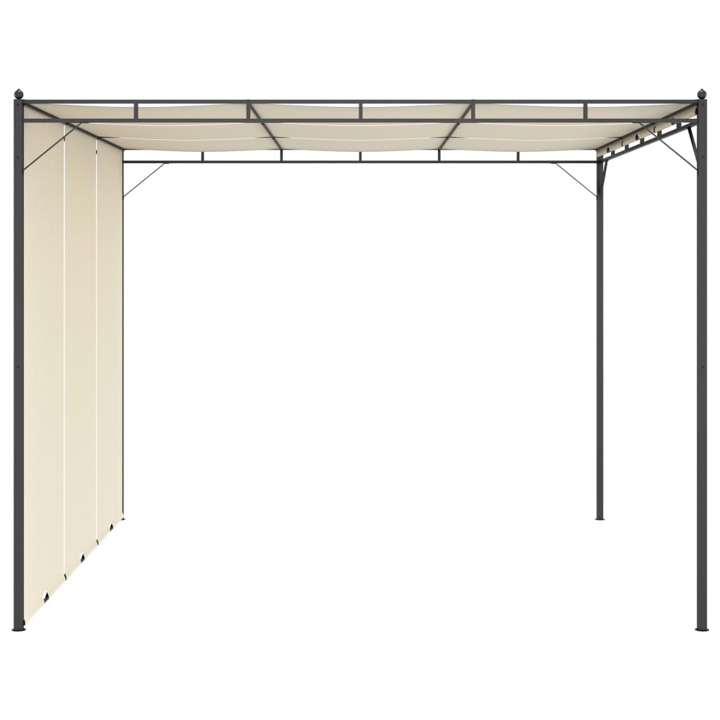 Tuinprieel Met Zijgordijn 3X3X2,25 M 3 x 3 x 2.25 m Crème