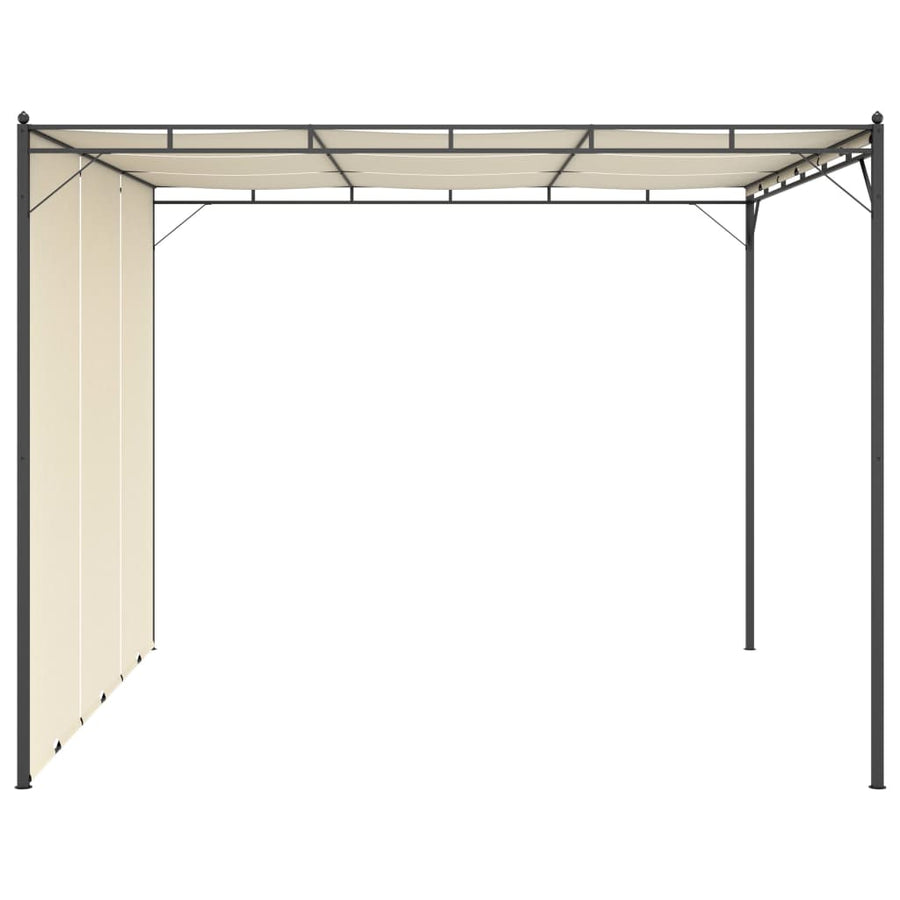 Tuinprieel Met Zijgordijn 3X3X2,25 M 3 x 3 x 2.25 m Crème