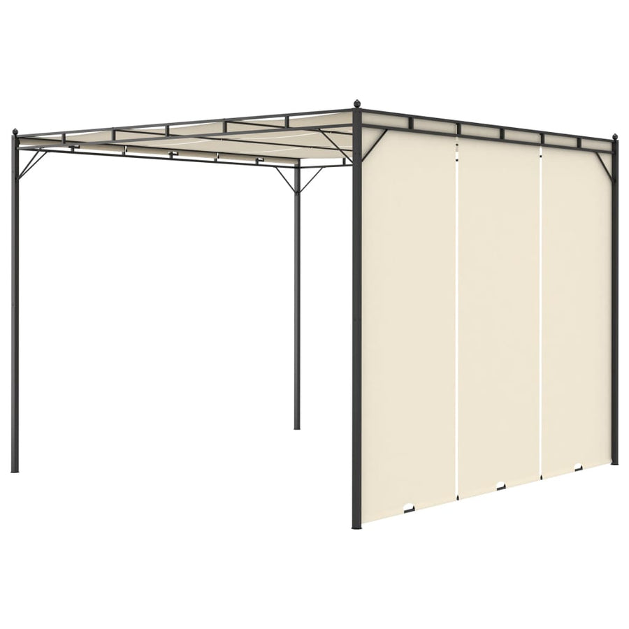 Tuinprieel Met Zijgordijn 3X3X2,25 M 3 x 3 x 2.25 m Crème