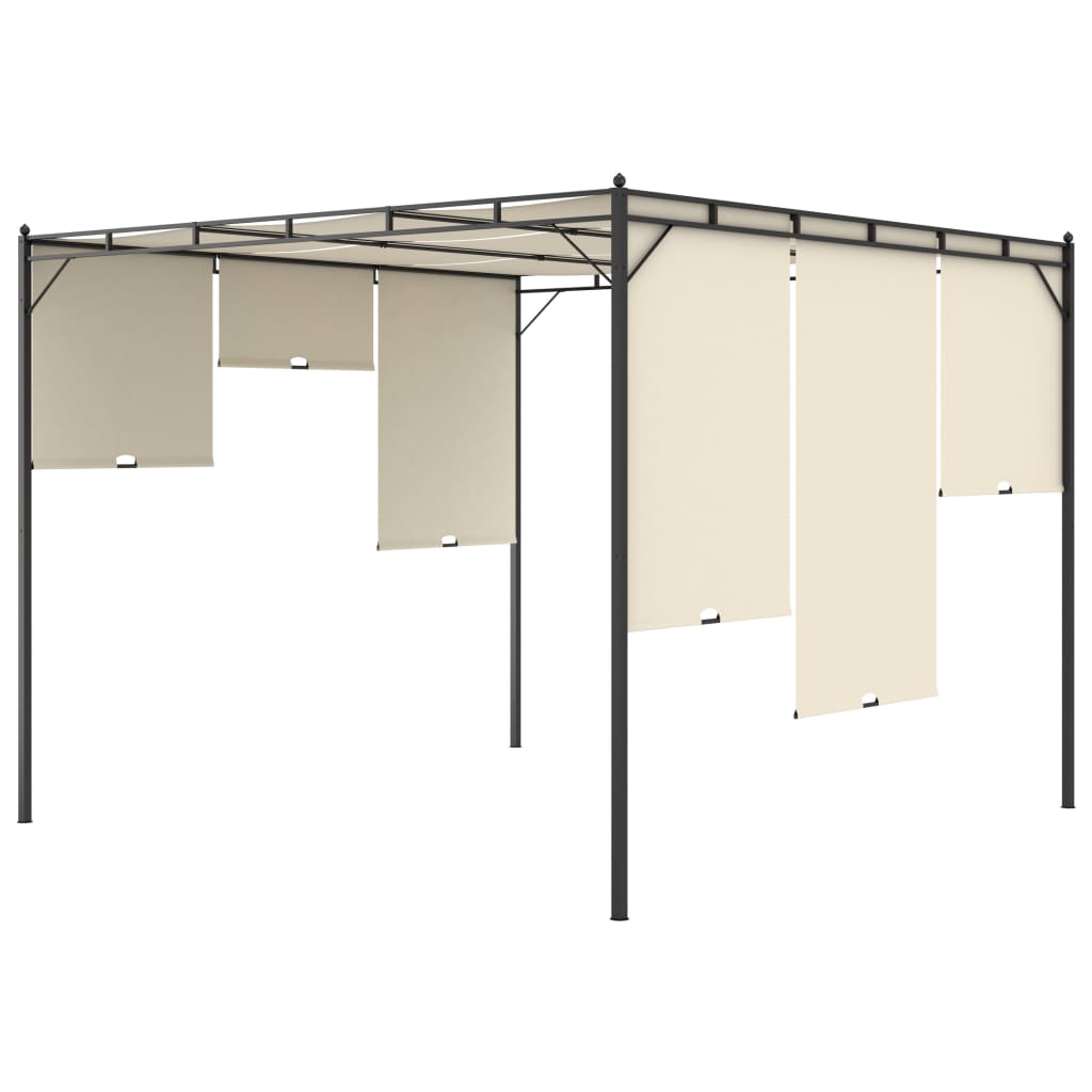 Tuinprieel Met Zijgordijn 3X3X2,25 M 3 x 3 x 2.25 m Crème