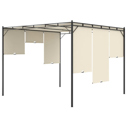 Tuinprieel Met Zijgordijn 3X3X2,25 M 3 x 3 x 2.25 m Crème