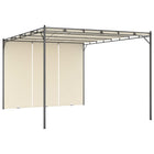 Tuinprieel 4x3 m crème met zijgordijn