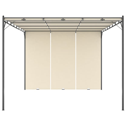 Tuinprieel Met Zijgordijn 4X3X2,25 M 4 x 3 x 2.25 m Crème