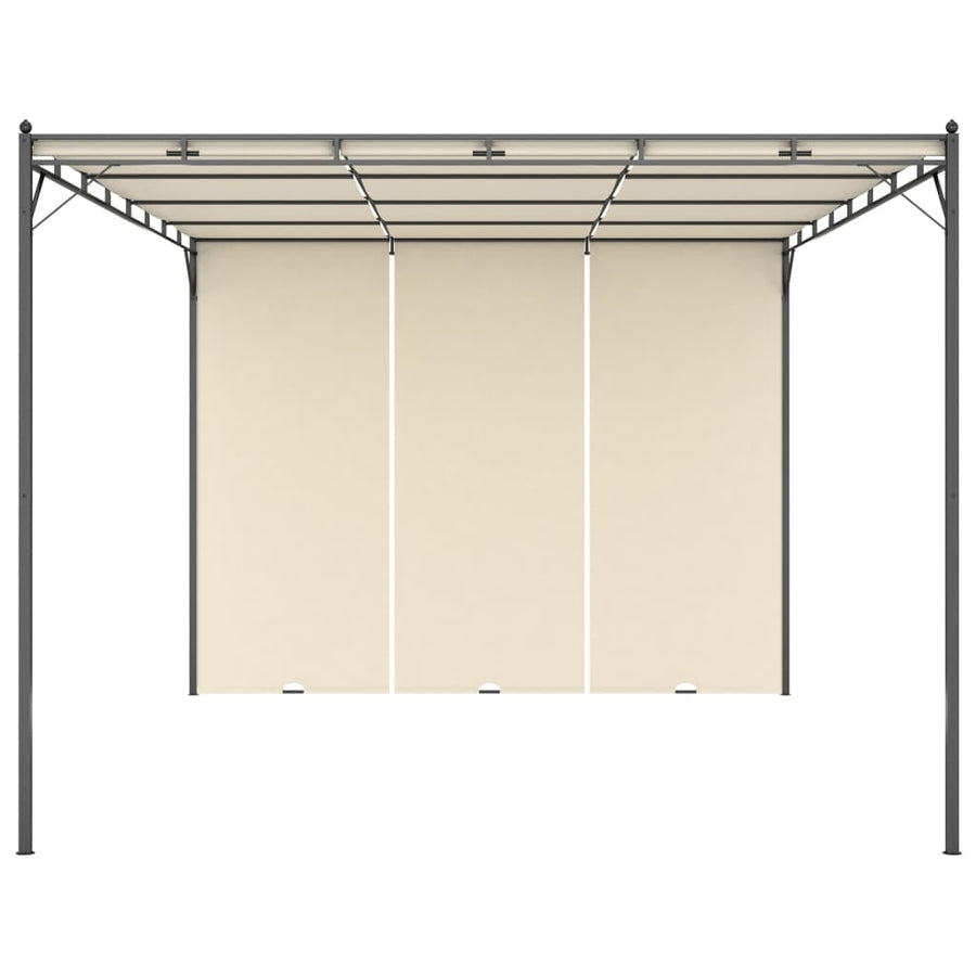 Tuinprieel Met Zijgordijn 4X3X2,25 M 4 x 3 x 2.25 m Crème